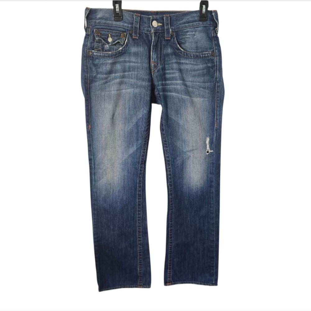 True Religion Billy Seat 34 Blue Denim Jeans Bootcut *